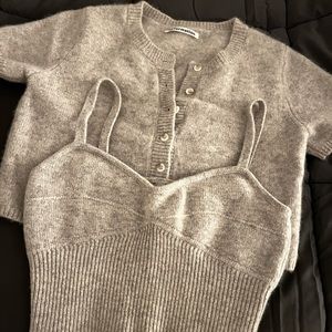 Reformation Gisela cashmere tank cardigan set